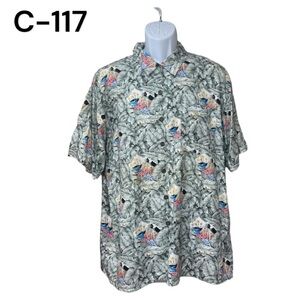 Vintage Sz Large Impulse Hawaiian Print Button Down Short Sleeve Shirt